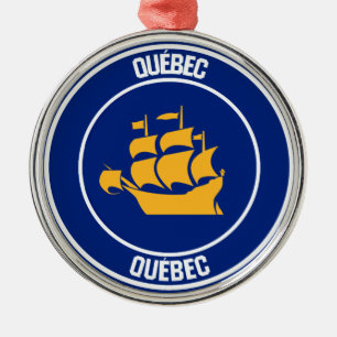 Quebec City Round Emblem Ornament Aus Metall
