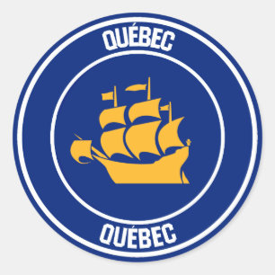 Quebec City Round Emblem Runder Aufkleber