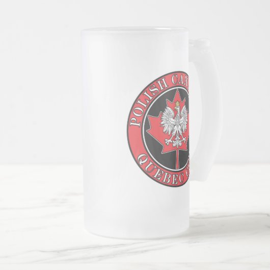 Quebec City Runde Polnisch kanadisches Leaf Mattglas Bierglas (VorderseiteRechts)