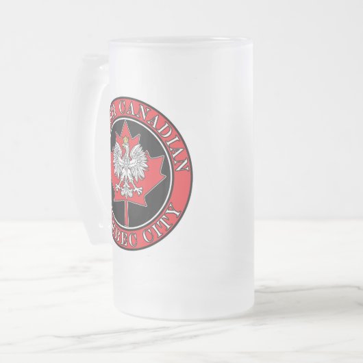Quebec City Runde Polnisch kanadisches Leaf Mattglas Bierglas (Vorderseite Links)