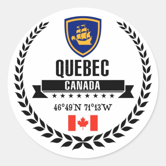 Quebec City Runder Aufkleber (Vorderseite)
