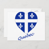 Quebec Flag Herz mit Namen Postkarte (Vorne/Hinten)