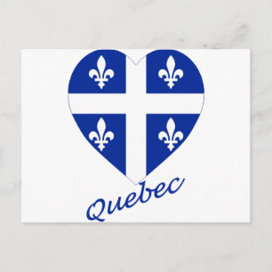 Quebec Flag Herz mit Namen Postkarte