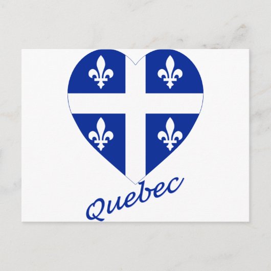 Quebec Flag Herz mit Namen Postkarte (Vorderseite)