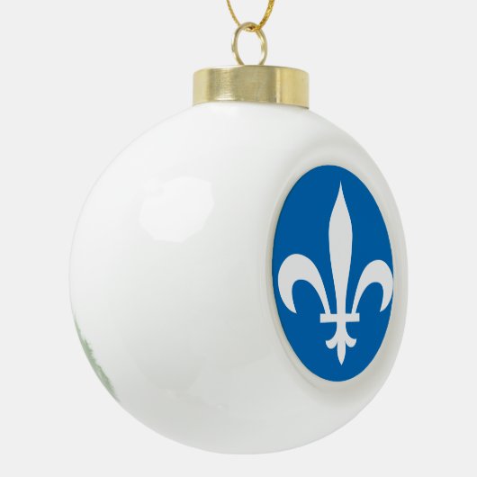 QUEBEC-Flag Keramik Kugel-Ornament (Links)