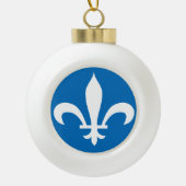 QUEBEC-Flag Keramik Kugel-Ornament (Vorderseite)