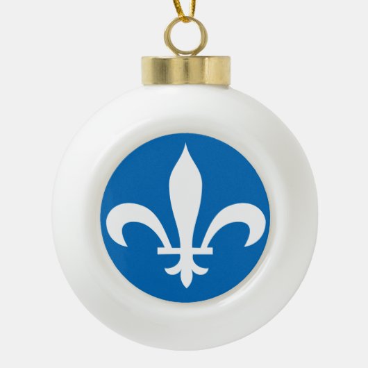 QUEBEC-Flag Keramik Kugel-Ornament (Vorderseite)