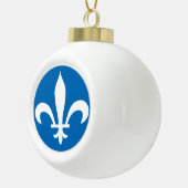 QUEBEC-Flag Keramik Kugel-Ornament (Rechts)