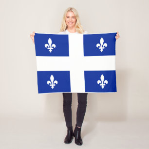 Quebec Flag PQ QC mit Fleur de lys Fleecedecke