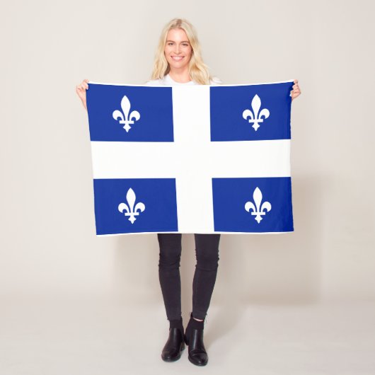 Quebec Flag PQ QC mit Fleur de lys Fleecedecke (Beispiel)