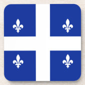 Quebec Flag PQ QC mit Fleur de lys Getränkeuntersetzer (Vorderseite)