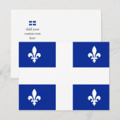 Quebec Flag PQ QC mit Fleur de lys Postkarte (Vorne/Hinten)