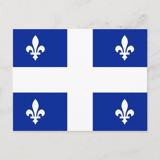Quebec Flag PQ QC mit Fleur de lys Postkarte (Vorderseite)