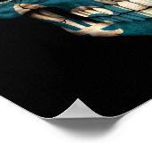 Quebec Flag Skull auf Schwarz Poster (Ecke)