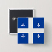 Quebec-Flagge Button (Vorne & Hinten)