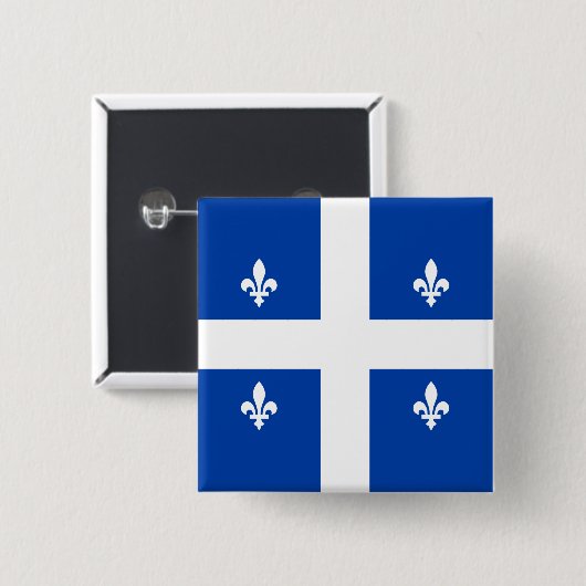 Quebec-Flagge Button (Vorne & Hinten)