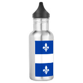 Quebec-Flagge Edelstahlflasche (Links)