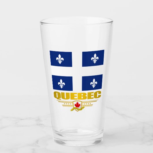 Quebec-Flagge Glas (Vorderseite)