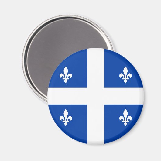 Quebec-Flagge Magnet (Vorderseite/Rückseite)