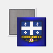 Quebec-Flagge Magnet (Vorderseite/Rückseite)