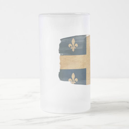 Quebec-Flagge Mattglas Bierglas (Mittel)