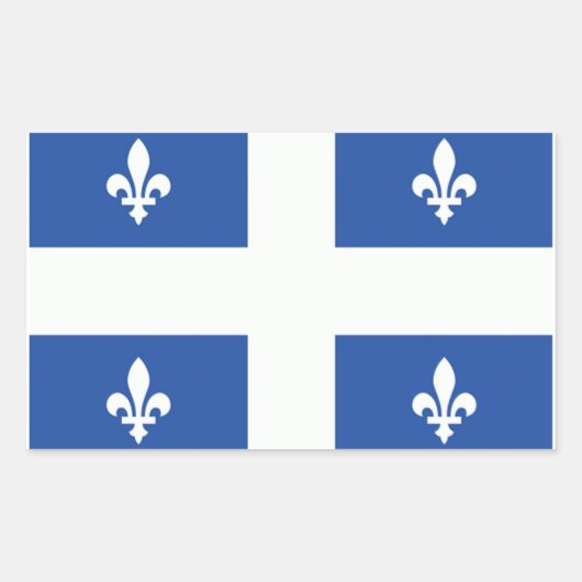 Quebec-Flagge Rechteckiger Aufkleber (Vorderseite)