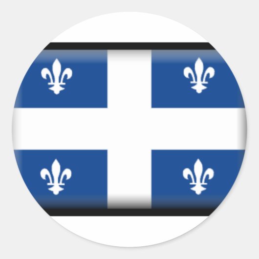 Québec-Flagge Runder Aufkleber (Vorderseite)