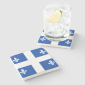 Quebec-Flagge Steinuntersetzer (Seitenansicht)