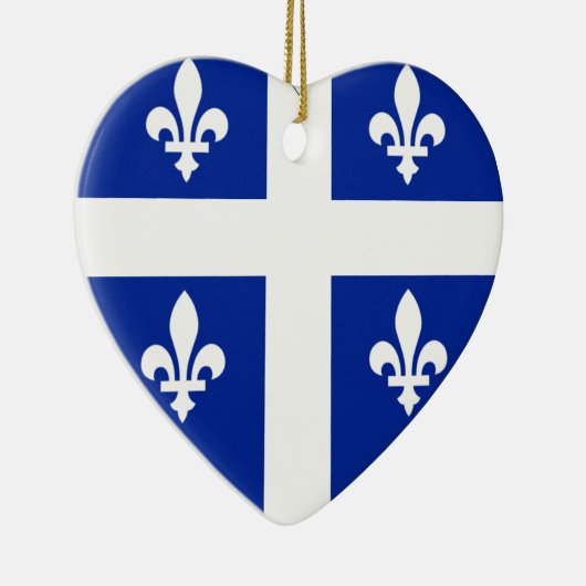 Quebec-Flaggen-Herz Keramik Ornament (Rechts)