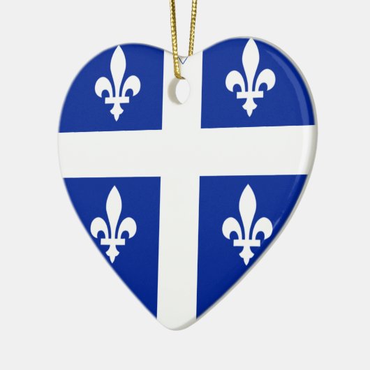 Quebec-Flaggen-Herz Keramik Ornament (Links)