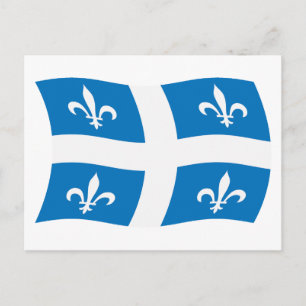 Quebec-Flaggen-Postkarte Postkarte