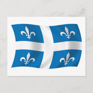 Quebec-Flaggen-Postkarte Postkarte