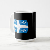 Quebec-Flaggen-Tasse Kaffeetasse (Vorderseite Links)
