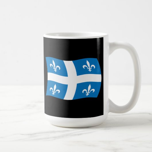 Quebec-Flaggen-Tasse Kaffeetasse (Rechts)