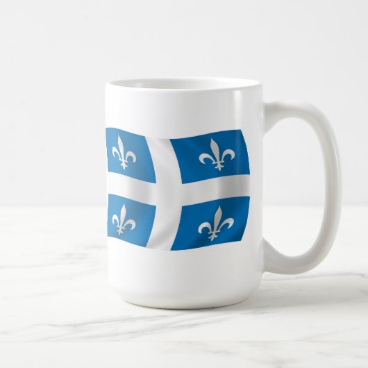Quebec-Flaggen-Tasse Kaffeetasse (Rechts)