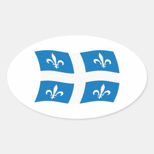 Quebec-Flaggenaufkleber Ovaler Aufkleber (Vorderseite)