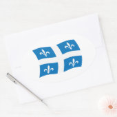 Quebec-Flaggenaufkleber Ovaler Aufkleber (Umschlag)
