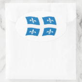 Quebec-Flaggenaufkleber Ovaler Aufkleber (Tasche)