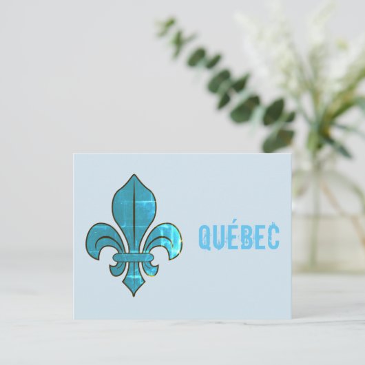 Québec Fleur de Lys Postkarte (Stehend Vorderseite)