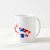 Quebec in Kanada-Flagge, Karte Kaffeetasse (VorderseiteRechts)
