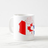 Quebec in Kanada-Flagge, Karte Kaffeetasse (Vorderseite Links)