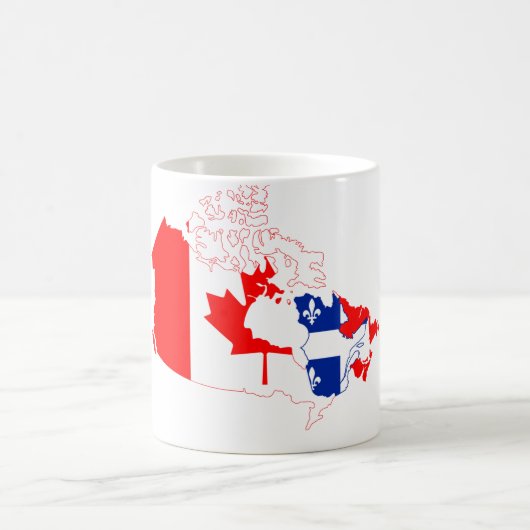 Quebec in Kanada-Flagge, Karte Kaffeetasse (Mittel)
