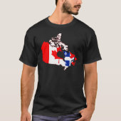 Quebec in Kanada-Flagge, Karte T-Shirt (Vorderseite)