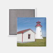 Quebec, Kanada. Cap D'Espoir Leuchtturm. Magnet (Vorderseite/Rückseite)