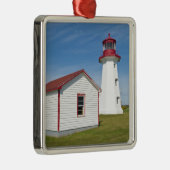 Quebec, Kanada. Cap D'Espoir Leuchtturm. Ornament Aus Metall (Rechts)