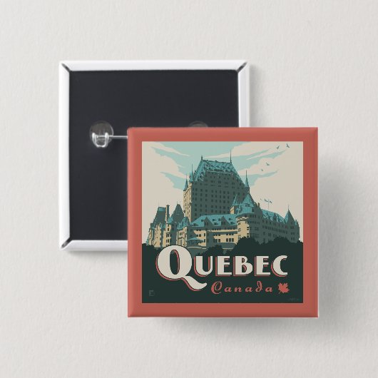Quebec Kanada | Château Frontenac Button (Vorne & Hinten)