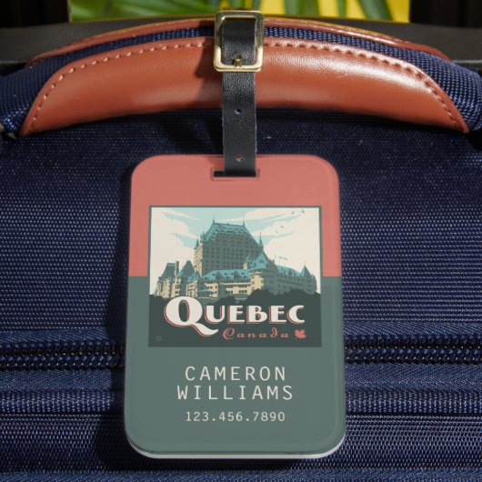 Quebec Kanada | Château Frontenac Gepäckanhänger (Vorderseite Insitu 2)