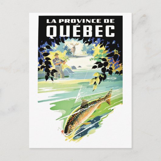 Quebec, Kanada. Fischerei im Fluss Postkarte (Vorderseite)