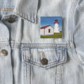 Québec, Kanada. Leuchtturm Cap D'Espoir. Button (Beispiel)