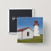 Québec, Kanada. Leuchtturm Cap D'Espoir. Button (Vorne & Hinten)